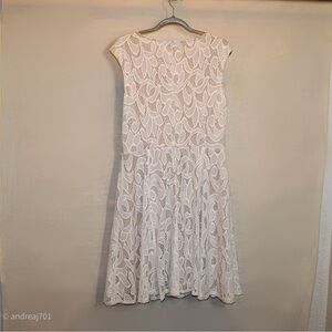 Elegant White Lace Midi Dress